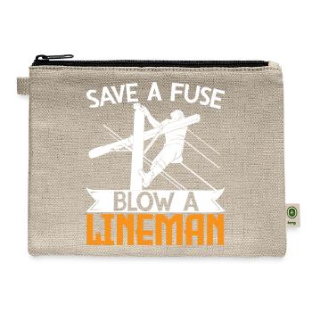 Electrical Save A Fuse Blow Alineman - Hemp Carry All Pouch - natural - Front