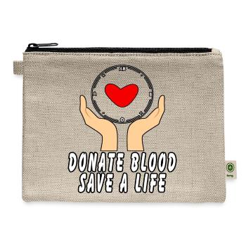 Be Cool Give Blood - Hemp Carry All Pouch - natural - Front