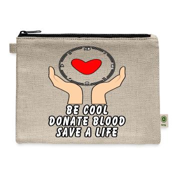 Be Cool Give Blood - Hemp Carry All Pouch - natural - Front