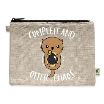 Complete And Otter Chaos Funny Cute Sea Otter Pun - Hemp Carry All Pouch - natural - Front