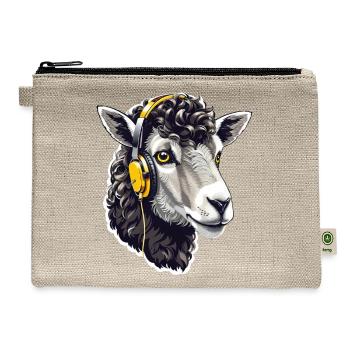 Sheep with Music - The Musical Lamb - Hemp Carry All Pouch - natural - Front