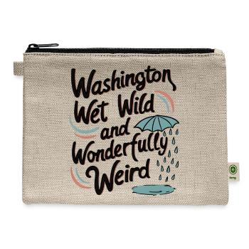 Washington: Wet, Wild, and Wonderfully Weird - Hemp Carry All Pouch - natural - Front