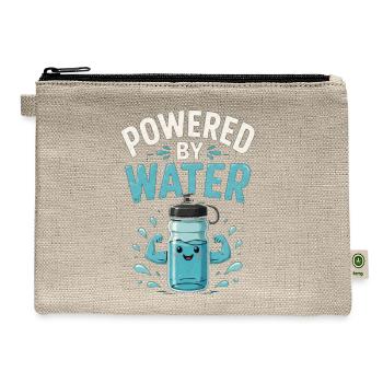 Powered by Water Bottle Mascot - Hemp Carry All Pouch - natural - Front