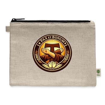 Franciscan Pax Et Bonum Emblem Tee - Hemp Carry All Pouch - natural - Front