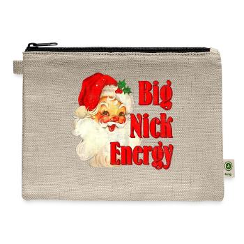 Big Nick Santa Energy Retro Santa Xmas Christmas - Hemp Carry All Pouch - natural - Front