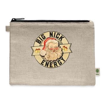 Big Nick Energy, Funny Vintage Santa Claus Wink - Hemp Carry All Pouch - natural - Front
