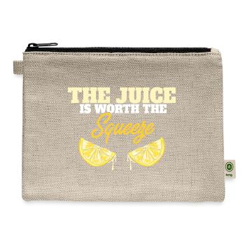 Lemonade I Lemon Juice I The Juice is Worth the - Hemp Carry All Pouch - natural - Front