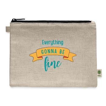 EVERYTHING GONNA BE FINE - Hemp Carry All Pouch - natural - Front