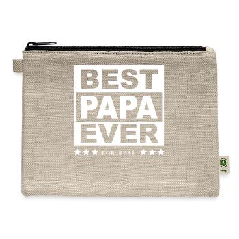 Best Papa Ever Shirt For Papas - Hemp Carry All Pouch - natural - Front