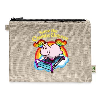 Unicorn Fitness Diet Fat Rainbow Yoga Gift - Hemp Carry All Pouch - natural - Front