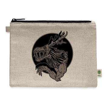 Wendigo Monster Demon Cryptid Animal Beast Gift - Hemp Carry All Pouch - natural - Front