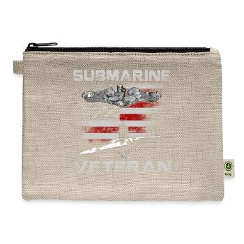 Vintage US Navy Submarine Service Veteran - Hemp Carry All Pouch - natural - Front
