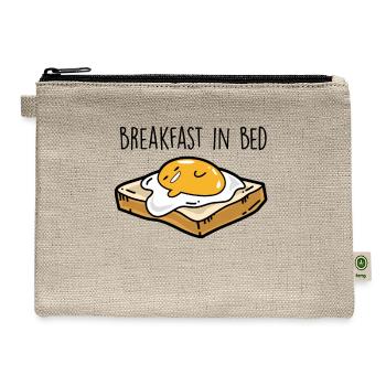 Fried egg toast - Breakfast in bed - Hemp Carry All Pouch - natural - Front