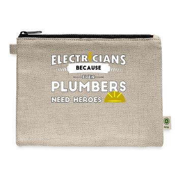 Electrician, Electrician electricians, lineman - Hemp Carry All Pouch - natural - Front