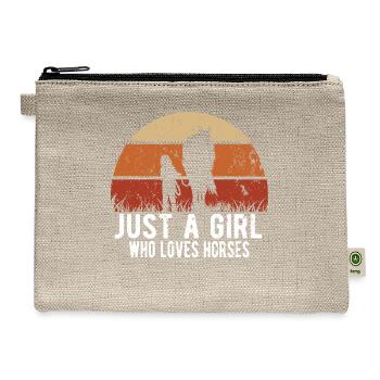 Horse Design for a Rider - Hemp Carry All Pouch - natural - Front