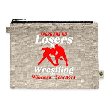 Wrestling Gifts for a Wrestling Fan - Hemp Carry All Pouch - natural - Front