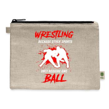 Wrestling Gifts for a Wrestling Fan - Hemp Carry All Pouch - natural - Front