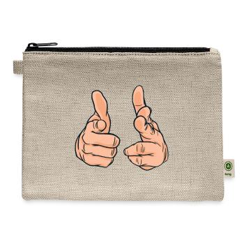 Guns Hands Fingers Pointing - Hemp Carry All Pouch - natural - Front