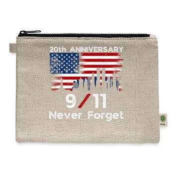 Never Forget Usa 9/11 The 20th Anniversary Patriot - Hemp Carry All Pouch - natural - Front