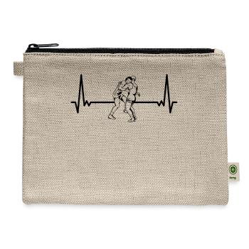 Heartbeat Wrestling ECG Wrestle Wrestler - Hemp Carry All Pouch - natural - Front
