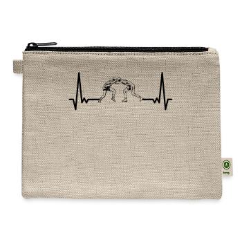 Heartbeat Wrestling ECG Wrestle Wrestler - Hemp Carry All Pouch - natural - Front