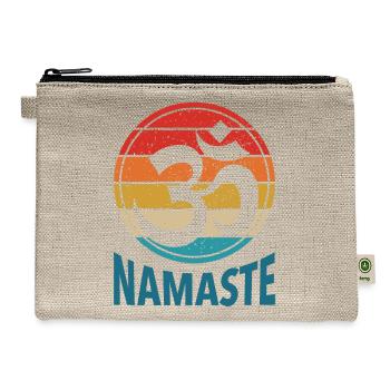 Namaste Sign Yoga Meditation Spiritual Yogi Yoga - Hemp Carry All Pouch - natural - Front