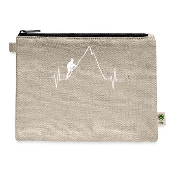 Hiker Mountaineer Outdoor Heartbeat Gift - Hemp Carry All Pouch - natural - Front