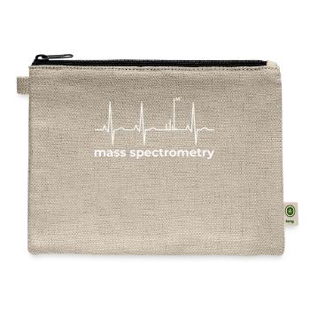 Mass Spectrometry ECG Heartbeat Pulse Spectrum - Hemp Carry All Pouch - natural - Front