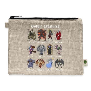 Cryptid Mythical Creatures - Hemp Carry All Pouch - natural - Front