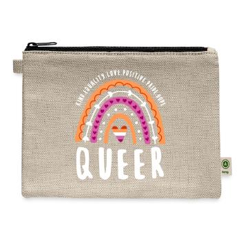 Queer Lesbian Pride Rainbow - Hemp Carry All Pouch - natural - Front