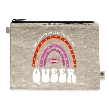 Lesbian Rainbow Queer Lesbian - Hemp Carry All Pouch - natural - Front