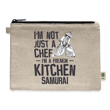 Chef Japanese Samurai Cooking Baking Meals - Hemp Carry All Pouch - natural - Front