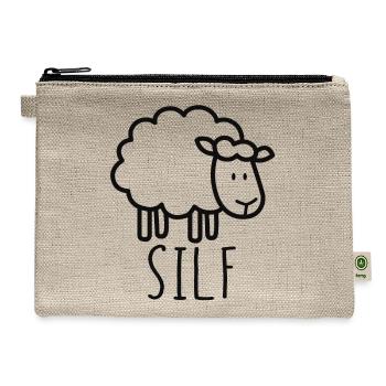 SILF - Sheep I'd Like To Friend Funny Lamb Lover - Hemp Carry All Pouch - natural - Front