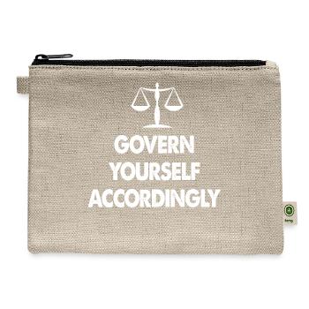 Govern Yourself Accordingly - Hemp Carry All Pouch - natural - Front