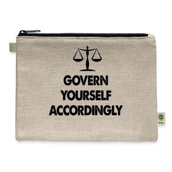 Govern Yourself Accordingly - Hemp Carry All Pouch - natural - Front
