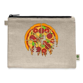Riding Bike Pizza Moon Gift - Hemp Carry All Pouch - natural - Front