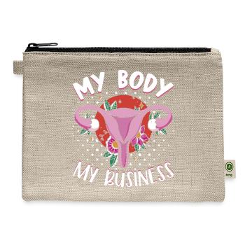Feminist Womens Rights Female - Hemp Carry All Pouch - natural - Front
