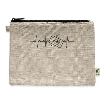 Soap Making Crafting Heartbeat - Hemp Carry All Pouch - natural - Front