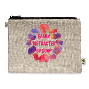 Soap Making Crafting Watercolor - Hemp Carry All Pouch - natural - Front