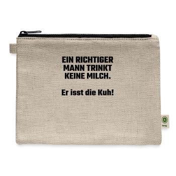 Grilling Funny Saying German A Real Man Does Not - Hemp Carry All Pouch - natural - Front