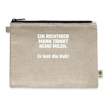 Grilling Funny Saying German A Real Man Does Not - Hemp Carry All Pouch - natural - Front