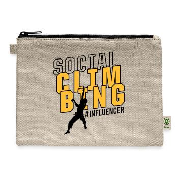 Social Media Influencer Social Climbing Meme - Hemp Carry All Pouch - natural - Front