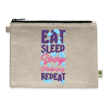 Soap Making Crafting Eat Sleep - Hemp Carry All Pouch - natural - Front