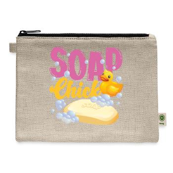 Soap Making Crafting Chicken Soap - Hemp Carry All Pouch - natural - Front