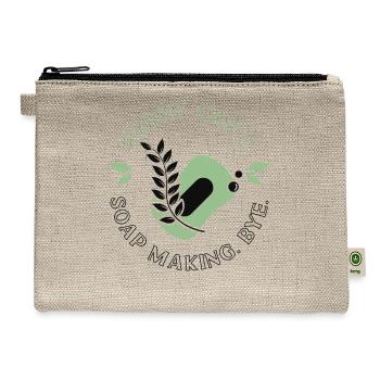 Soap Making Crafting Sorry. Cant. - Hemp Carry All Pouch - natural - Front