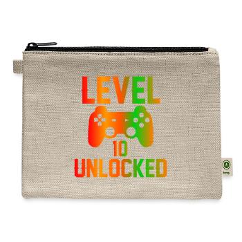 level 10 unlocked - Hemp Carry All Pouch - natural - Front