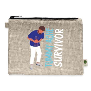 Tummy Ache Survivor Stomachache - Hemp Carry All Pouch - natural - Front