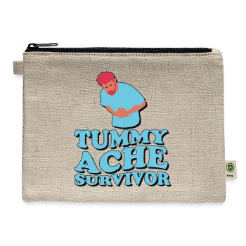 Vintage Tummy Ache Survivor Stomachache IBS - Hemp Carry All Pouch - natural - Front