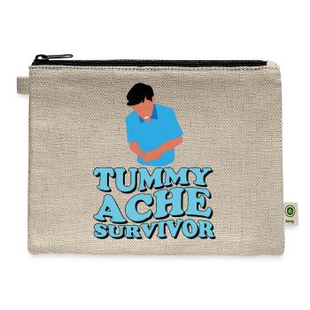 Tummy Ache Survivor Stomachache IBS - Hemp Carry All Pouch - natural - Front