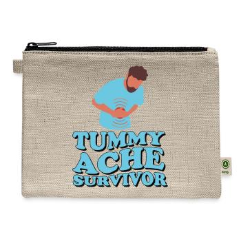Tummy Ache Survivor Stomachache Vintage - Hemp Carry All Pouch - natural - Front